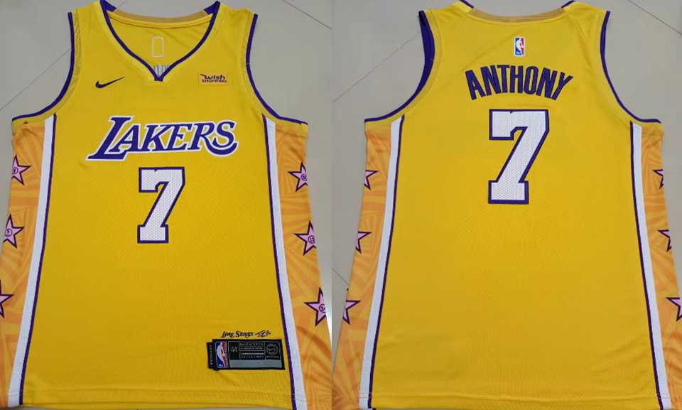 Lakers 7 Carmelo Anthony Yellow Nike City Edition Swingman Jersey,We sell and wholesale Lakers 7 Carmelo Anthony Yellow Nike City Edition Swingman Jersey on line form chian!